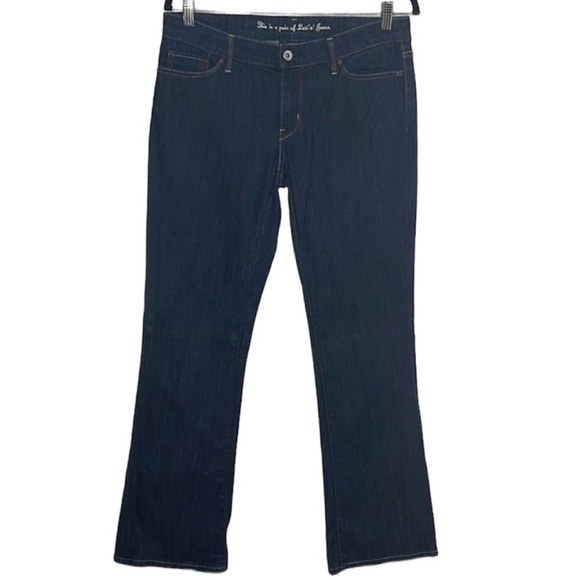 Levi's Eco Straight Leg Dark Wash Stretch White Tab Jeans Sz 10/30 - Picture 1 of 10